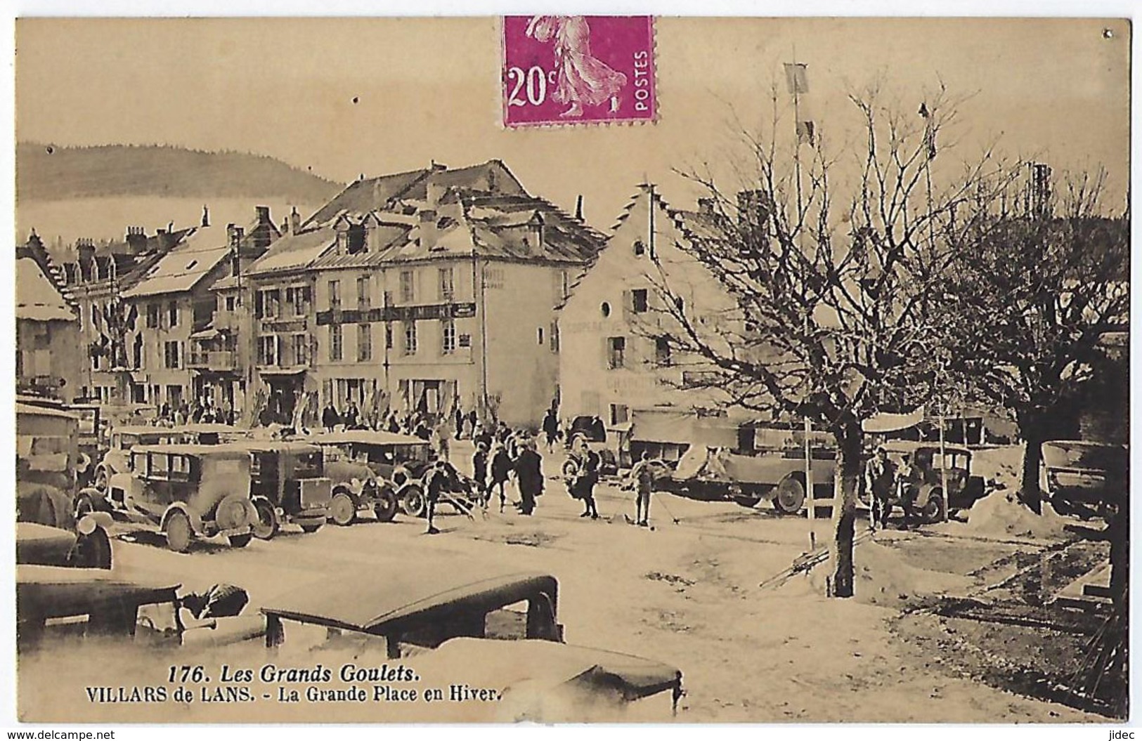 CPA 38 Isère Villard De Lans La Grande Place En Hiver Près De Méaudre Autrans Sassenage Grenoble Vercors Engins - Villard-de-Lans