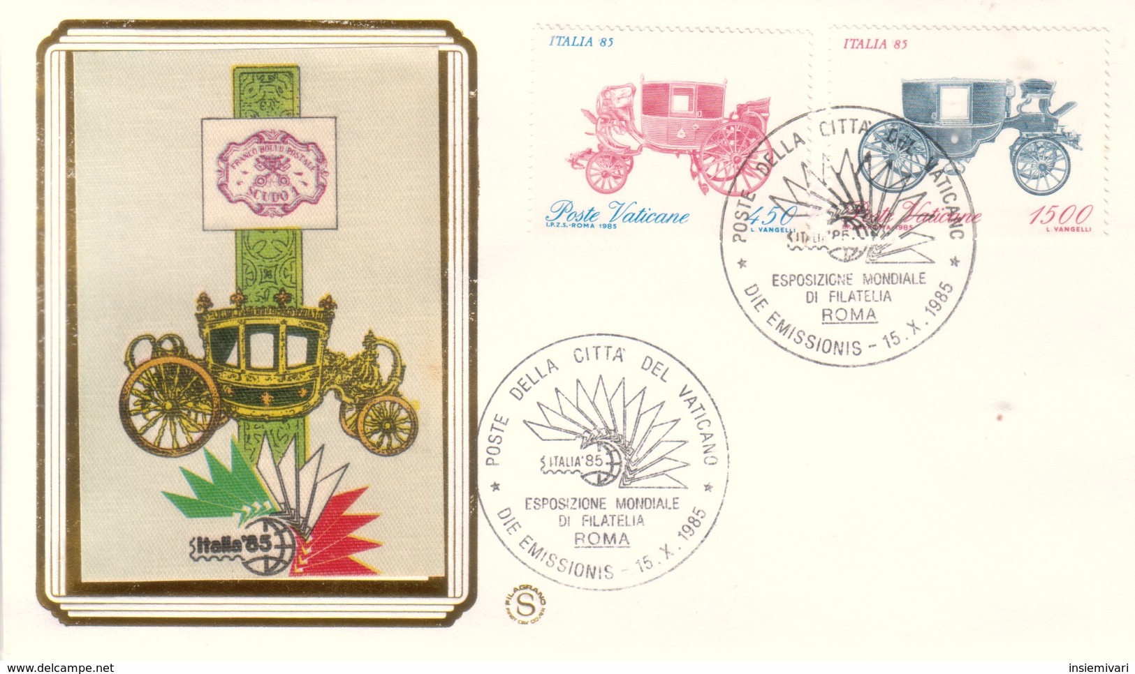 VATICANO 1985 - FDC Filagrano - Esposizione Mondiale Filatelia Italia 85. - FDC