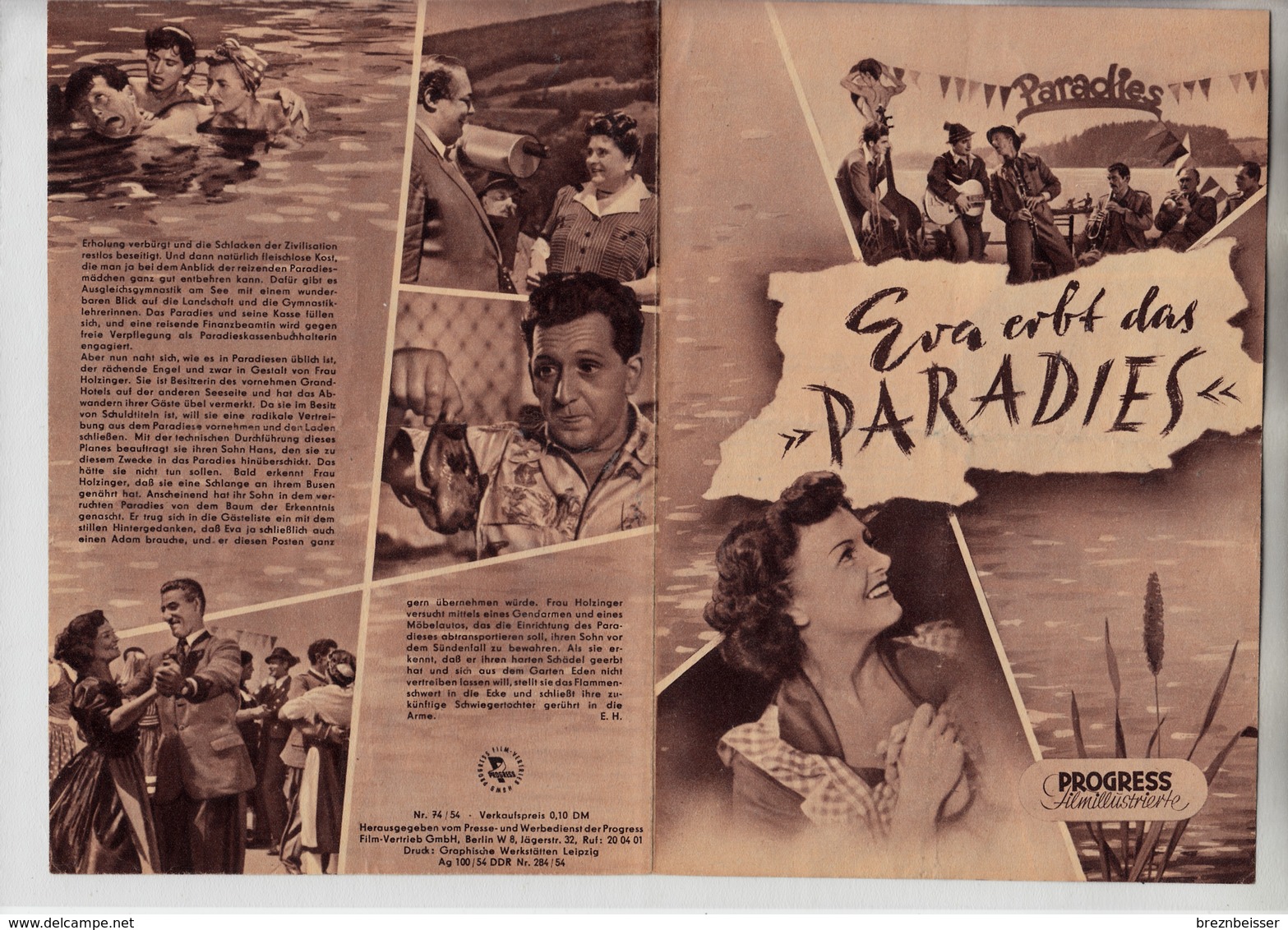 Progress Filmillustrierte 74/54 Eva Erbt Das Paradies - Zeitschriften