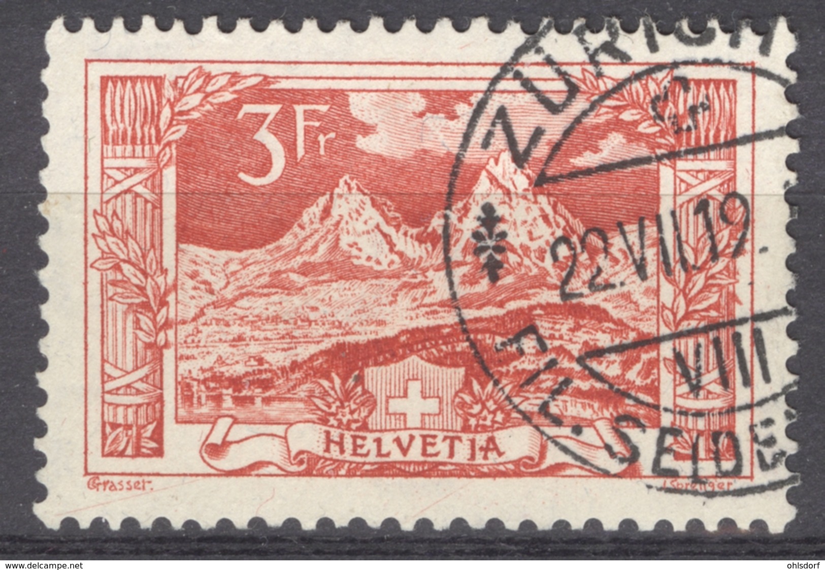 HELVETIA 1918: Mi 142 / YT 167, O - FREE SHIPPING ABOVE 10 EURO - Used Stamps