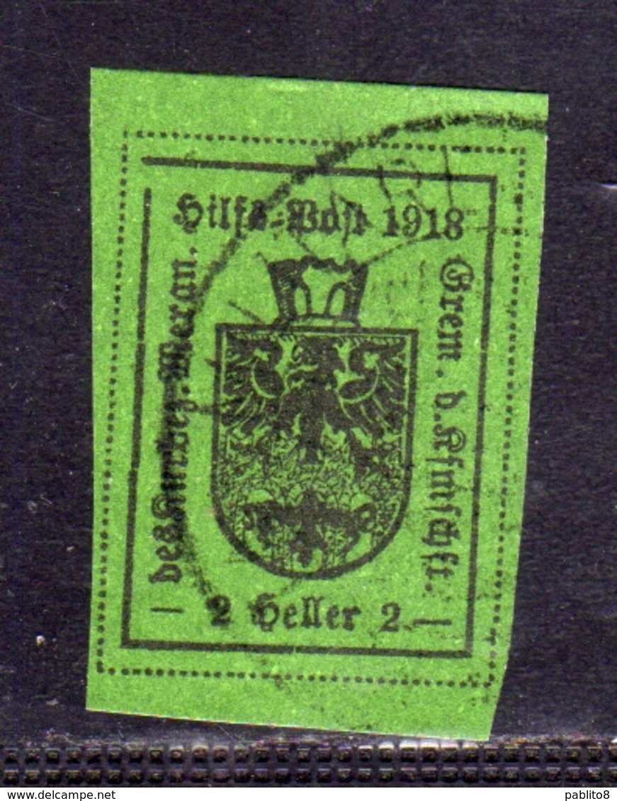 MERANO 1918 HELLER 2h VERDE USATO USED OBLITERE' - Merano