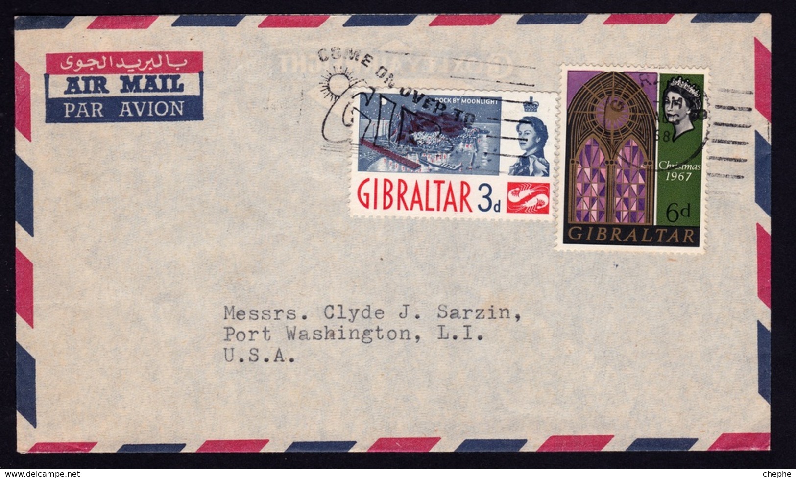 GIBRALTAR 1968 COVER To USA  [D9347] - Gibilterra