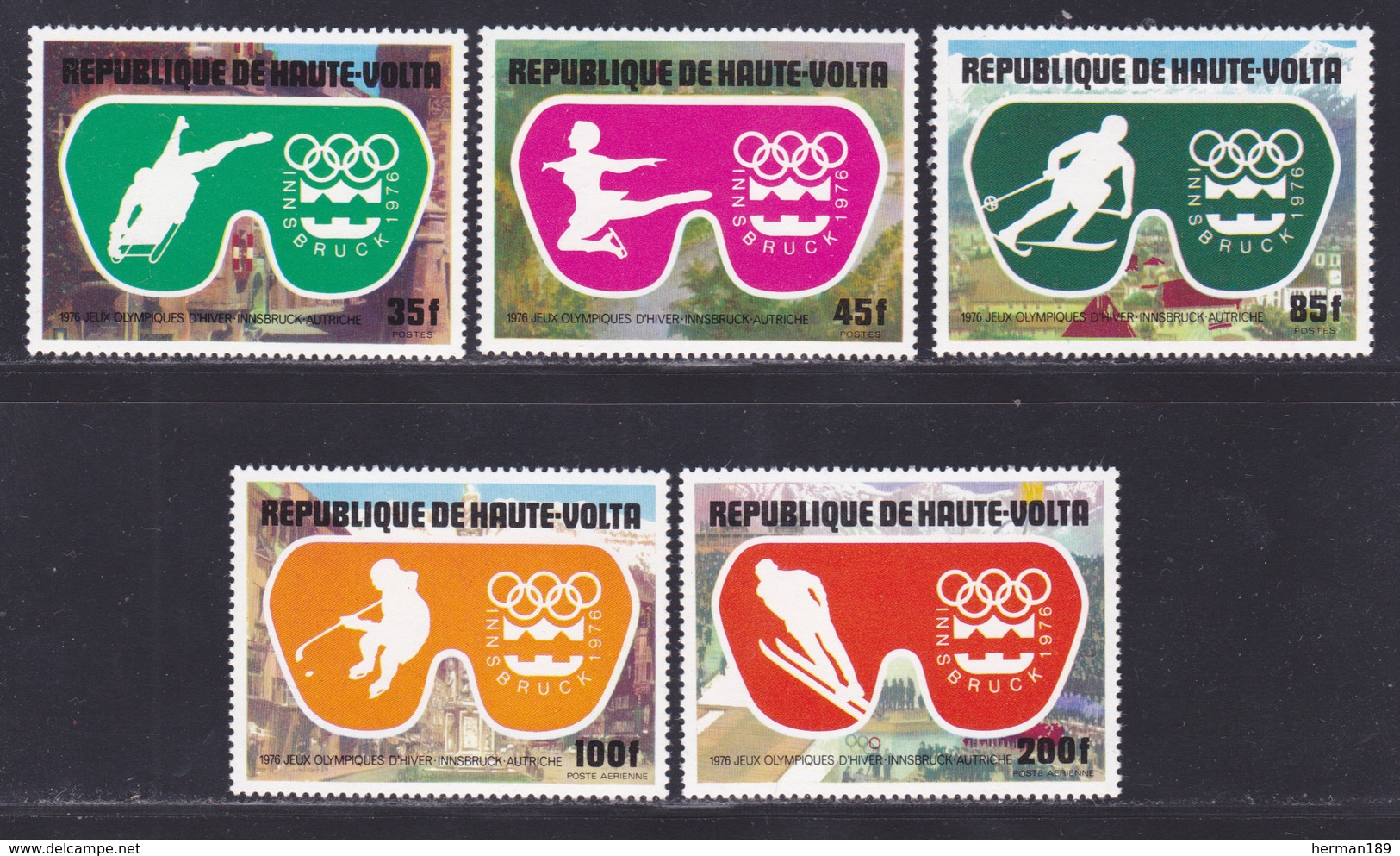 HAUTE-VOLTA N°  370 à 372, AERIENS 199 & 209 ** MNH Neufs Sans Charnière, TB (D8021) Jeux Olympiques Innsbruck -1975 - Upper Volta (1958-1984)