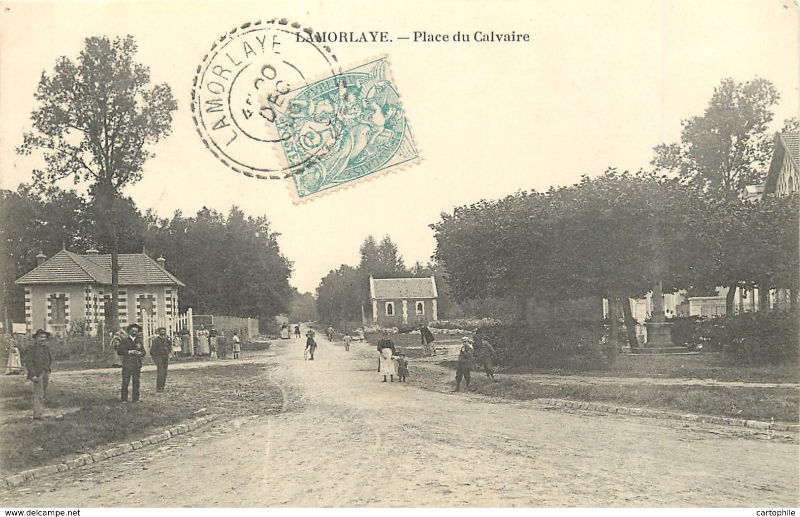 60 - LAMORLAYE - Place Du Calvaire En 1905 - Autres & Non Classés