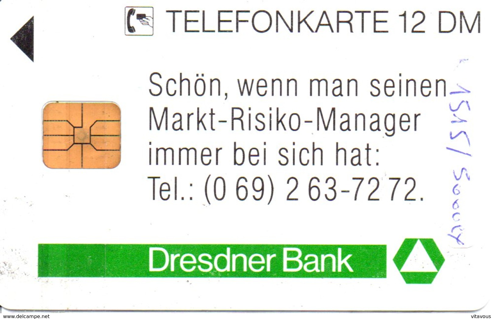 Télécarte Allemagne  Bank Banque - K 1515 10.93 - 3000 EXEMPLAIRES  Carte Card  (G 633) - K-Series : Série Clients