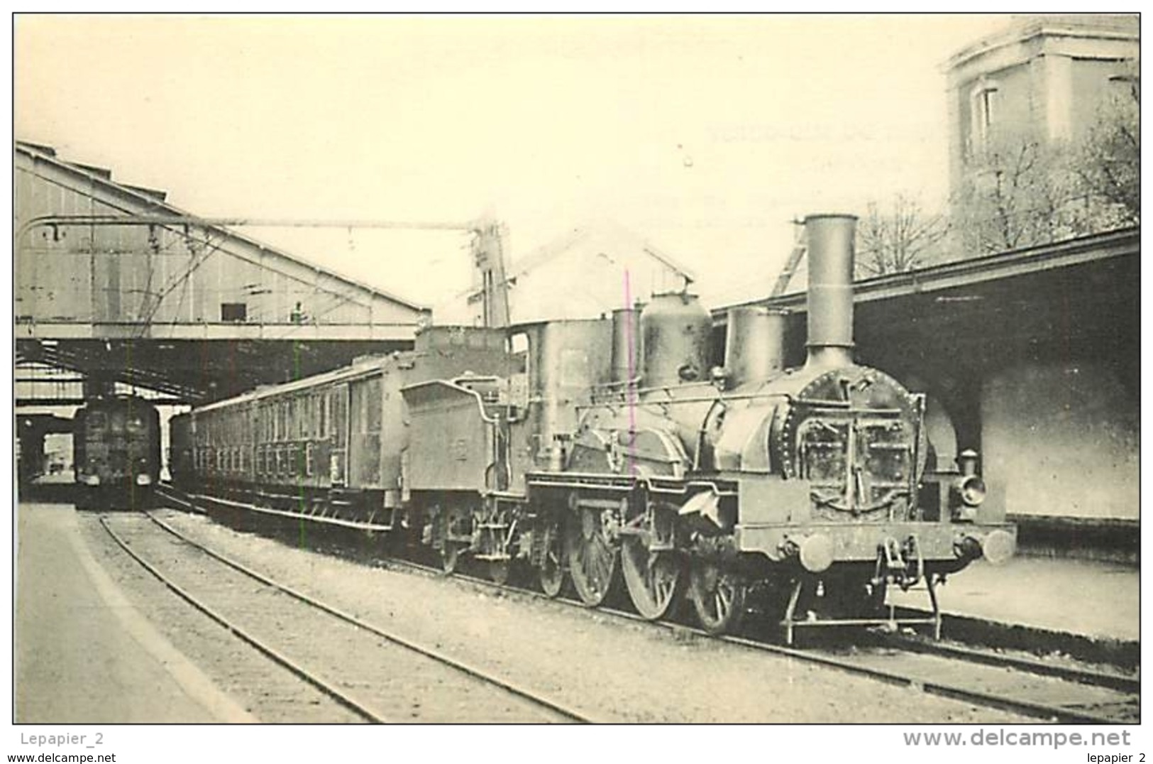 Thème Train Etampes - Bourges Gare EtampesExpress 265-390 Région Sud-Ouest (ex P.O.) CP Ed. H.M.P. N° 91 Locomotive Vape - Trains