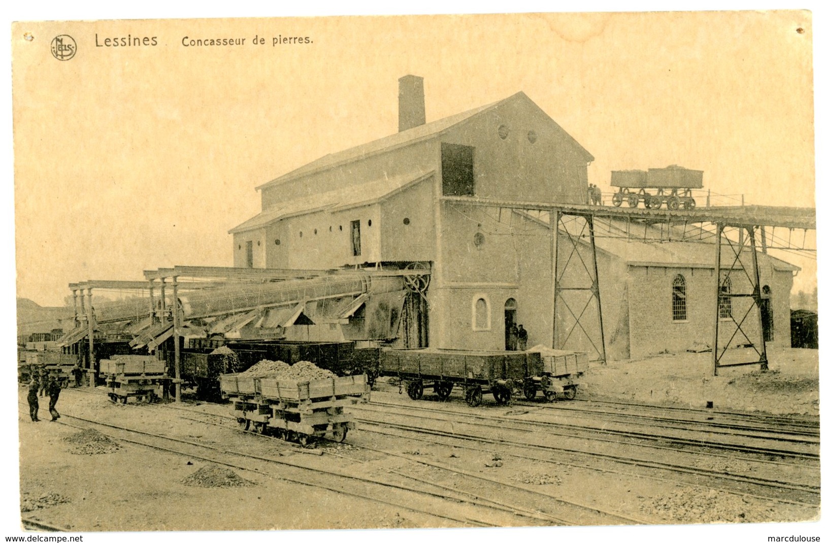 Lessines. Concasseur De Pierres. Carrières Van De Velde. Wagons. Lessen. Steenbreker. Steengroeve Van De Velde. Wagens. - Lessines