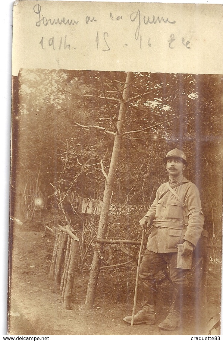 MILITAIRE " SOUVENIR DE LA GUERRE 1914.15.16  EU  " CARTE PHOTO     PHOTO SEPIA - Guerre, Militaire