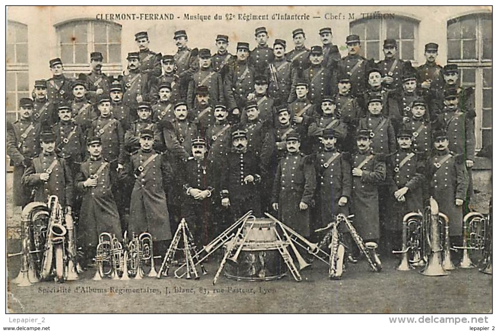 CLERMONT-FERRAND Musique Du 92 ème Régiment D'infanterie Chef M. THERON CPA - Regimenten