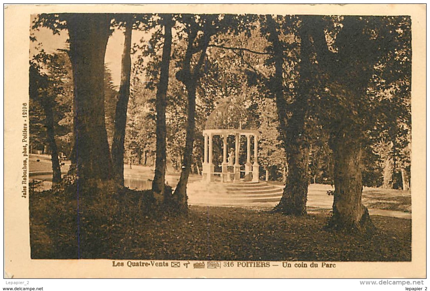 86 VOUNEUIL SOUS BIARD - POITIERS Les Quatre Vents Un Coin Du Parc CPA Sépia Ed. Rebuchon - Vouneuil Sous Biard