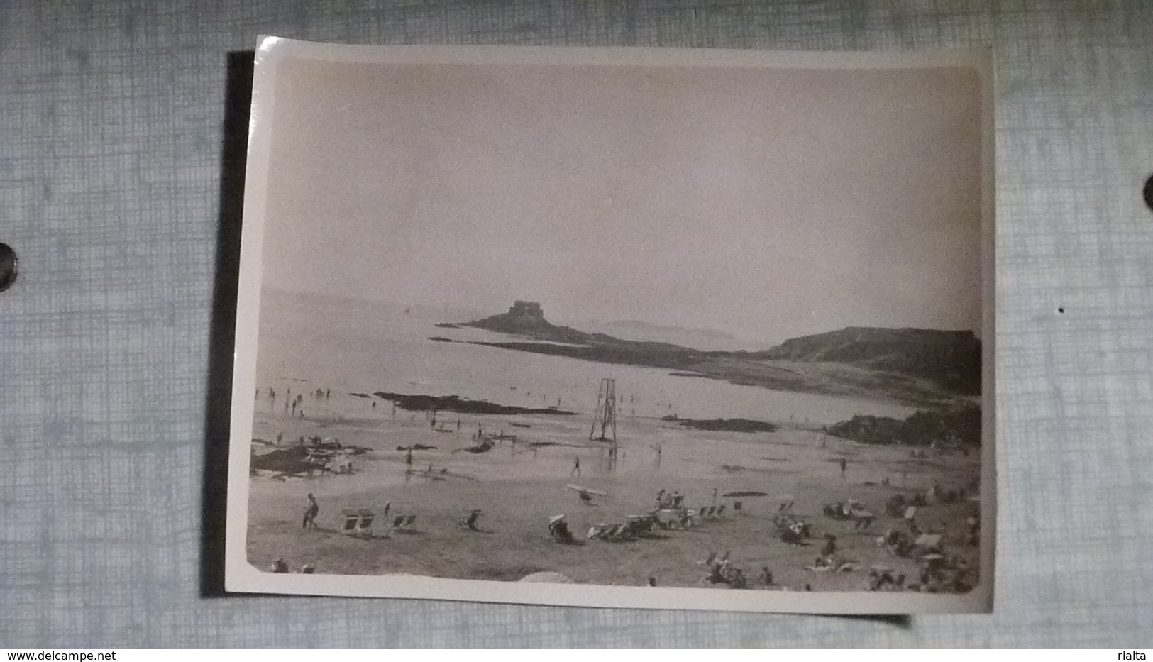 PHOTO ORIGINALE 1934 PLAGE DE SAINT MALO LE GRAND BEY - Lieux