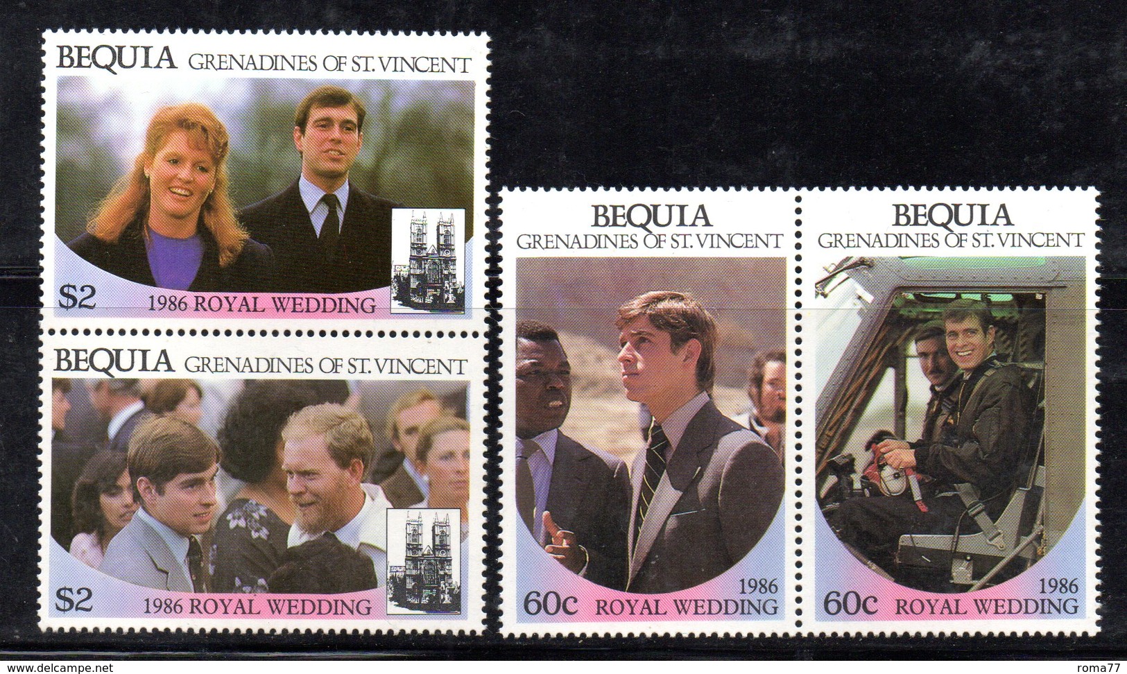 W3192 - BEQUIA ST.VINCENT GRENADINES 1986, Serie ROYAL WEDDING   ***  MNH - St.Vincent (1979-...)