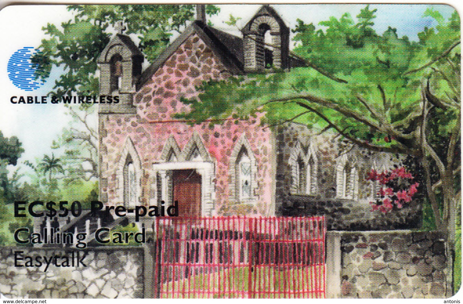 ST. VINCENT & THE GRENADINES - Rillan Hill Roman Catholic Church, C&W Prepaid Card EC$50(SVD-26), Exp.date 06/02, Used - San Vicente Y Las Granadinas