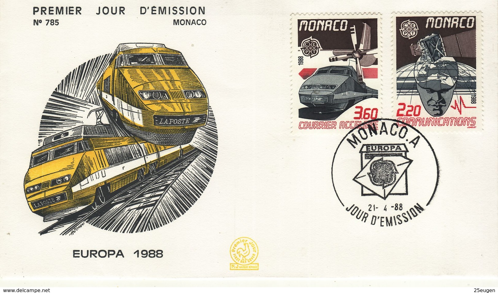 MONACO 1988 EUROPA CEPT FDC - 1988