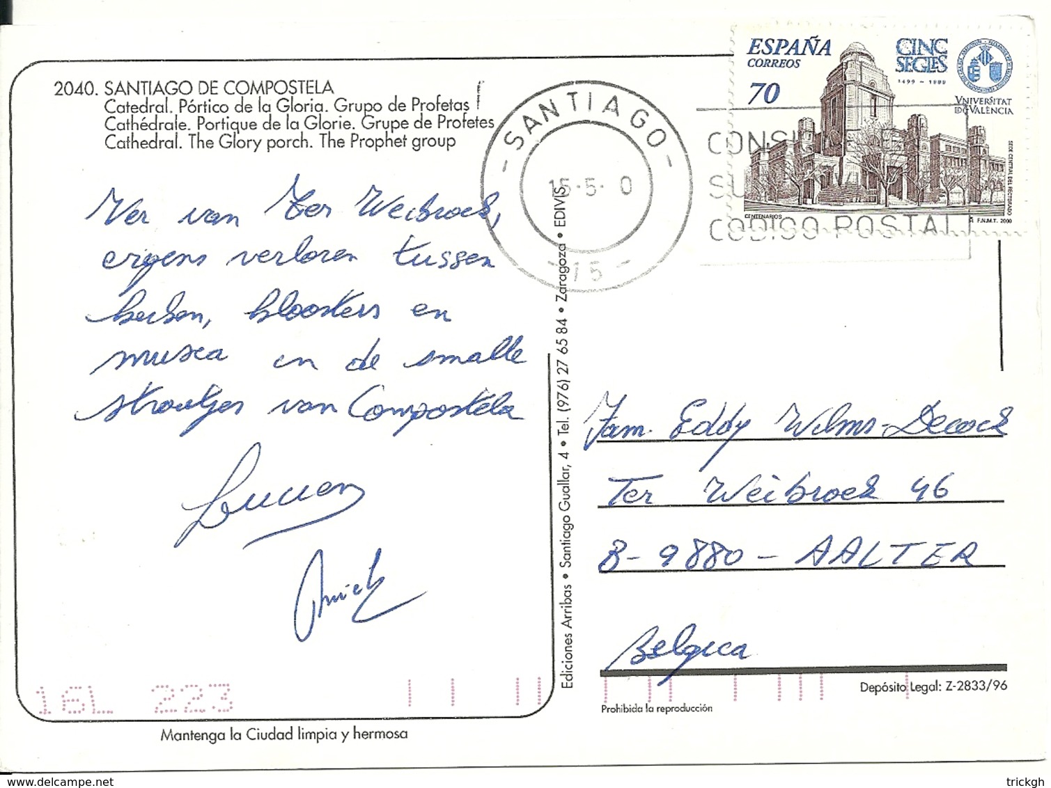 Espana 2000 Santiago > Aalter B - Lettres & Documents