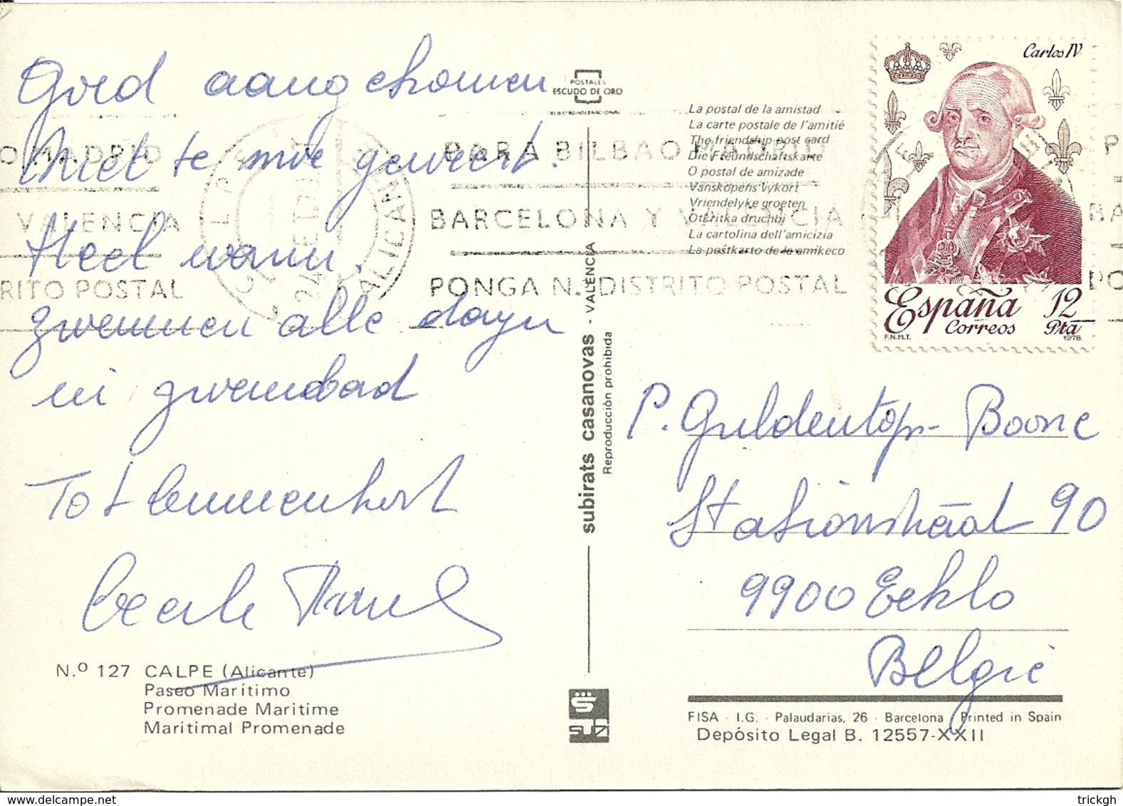 Calpe 1979 > Eeklo B - Lettres & Documents