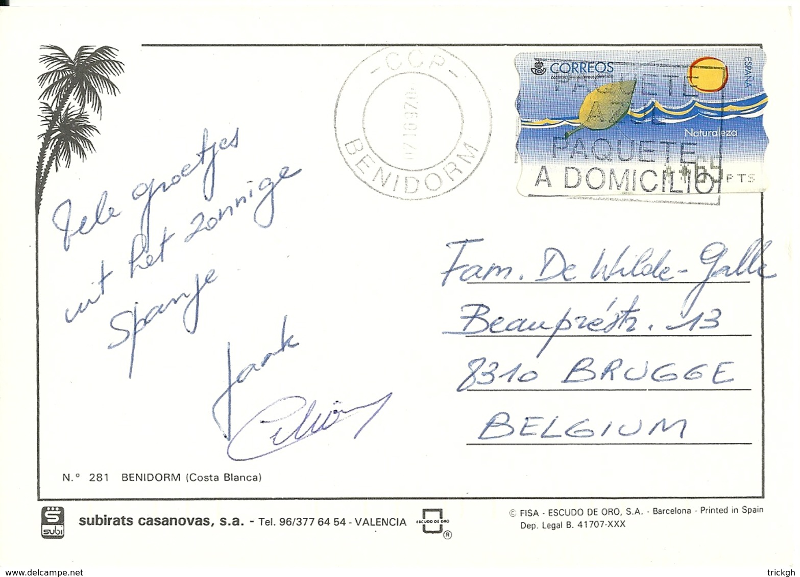 Benidorm 1997 > Brugge B - Lettres & Documents