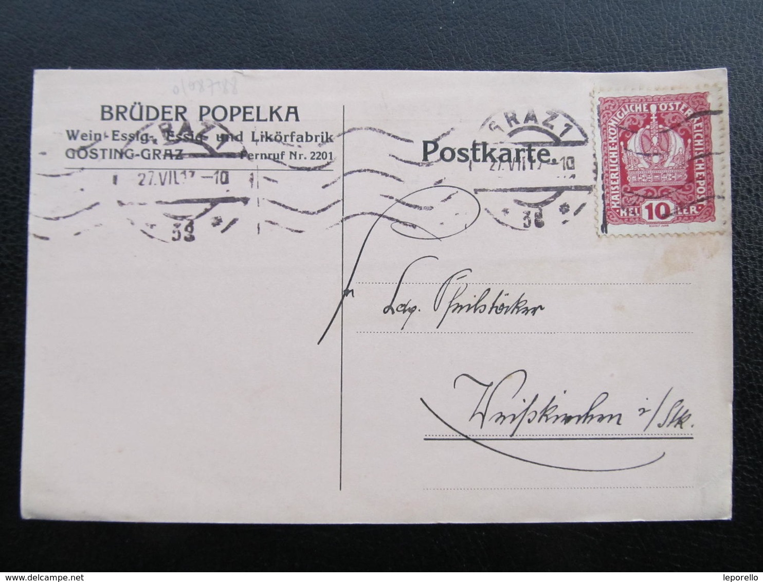 KARTE Graz - Weisskirchen Gösting Brüder Popelka 1917////  D*35957 - Briefe U. Dokumente