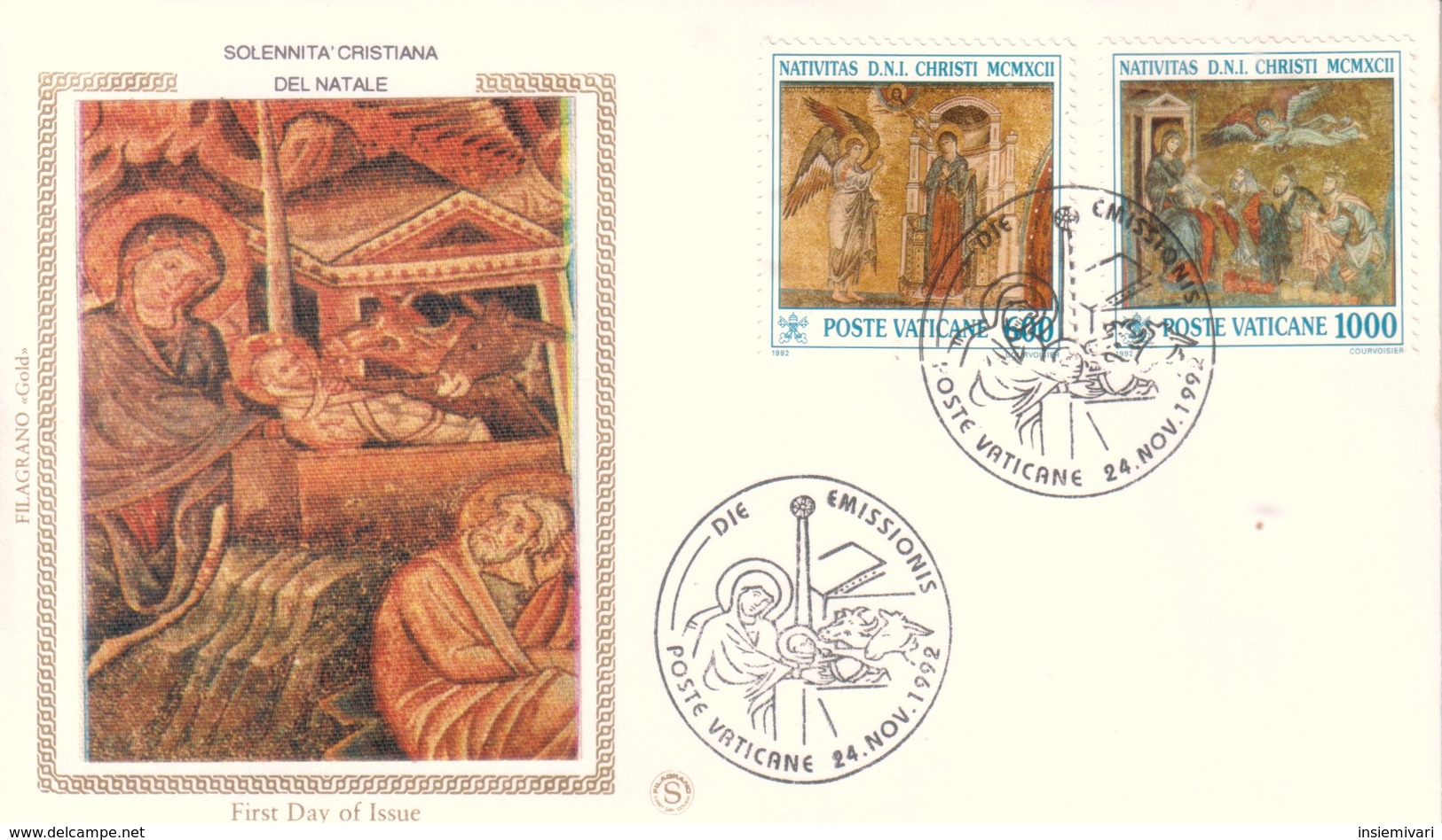 Vaticano 1992 FDC Filagrano Natale. - FDC