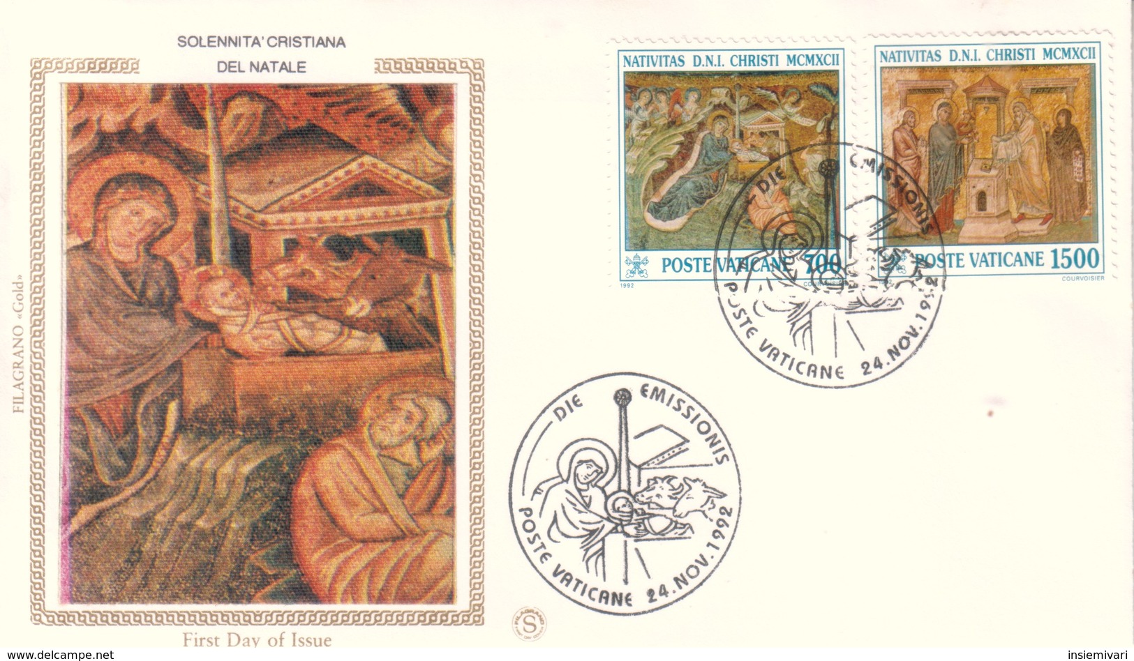 Vaticano 1992 FDC Filagrano Natale. - FDC