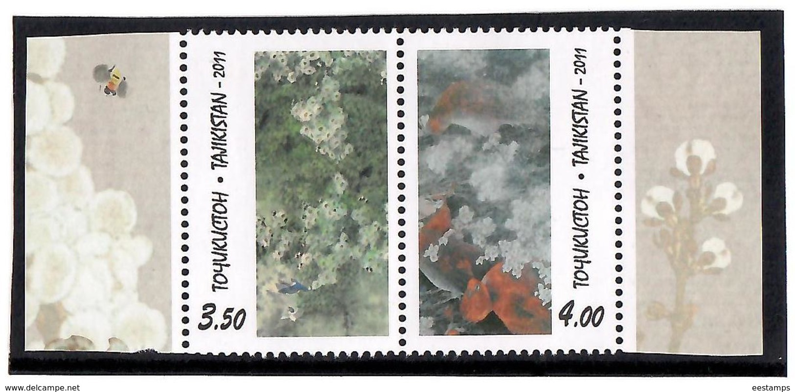 Tajikistan.2011 Apricot Blossom. Pair Of 2v: 3.50, 4.00    Michel # 577-78 - Tajikistan