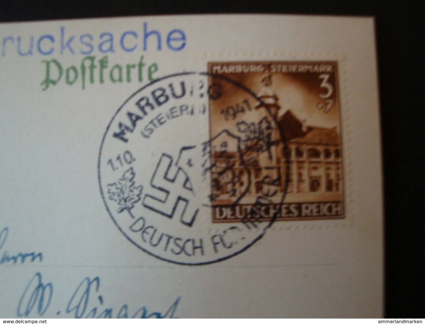 Deutsches Reich Postkarte Mit Sonderstempel, Marburg Deutsch Für Immer 1941 - Briefe U. Dokumente