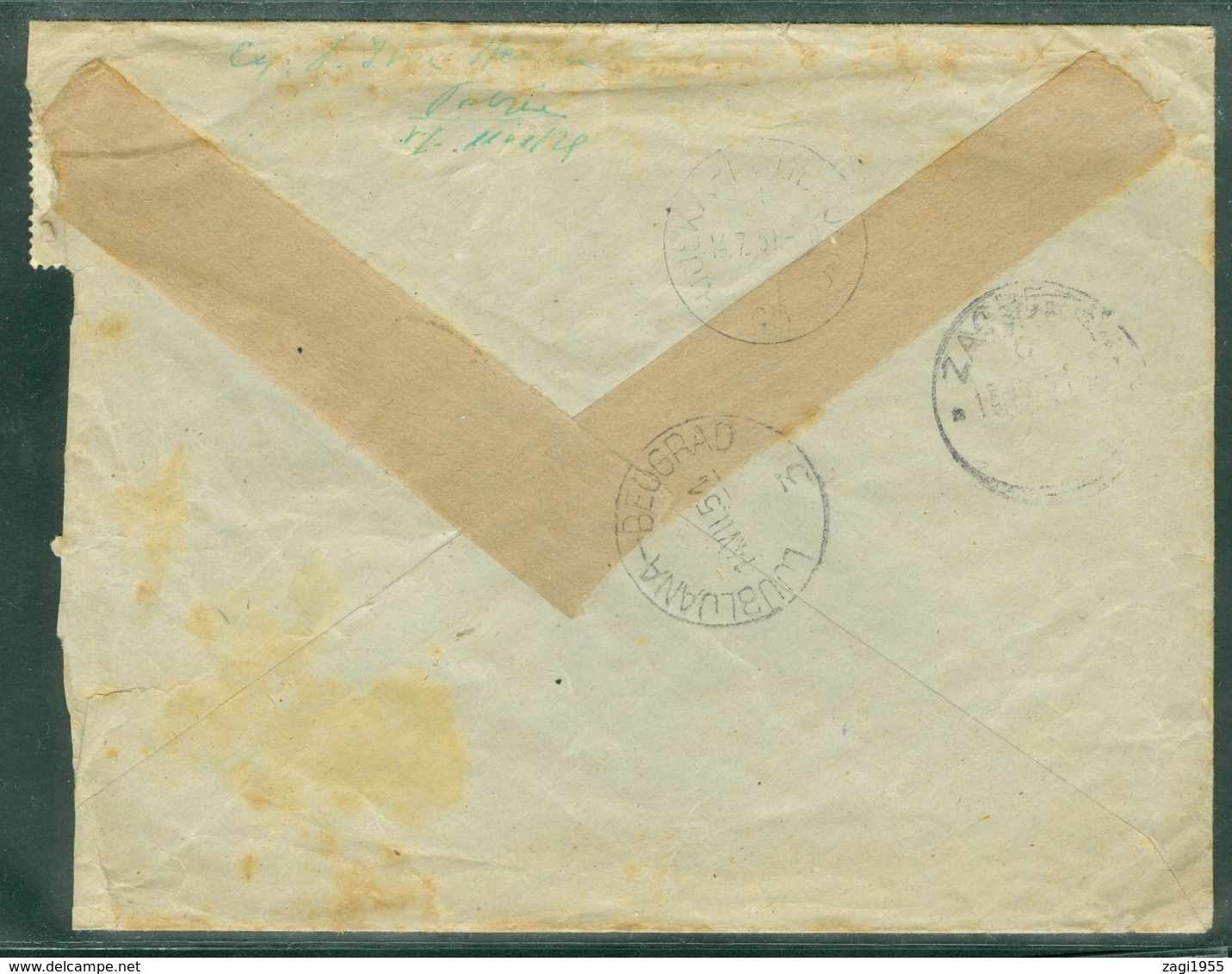 Yugoslavia 1951 Ambulance Bahnpost Railway Mail Ljubljana - Beograd 3 Rijeka - Postojna Letter - Brieven En Documenten