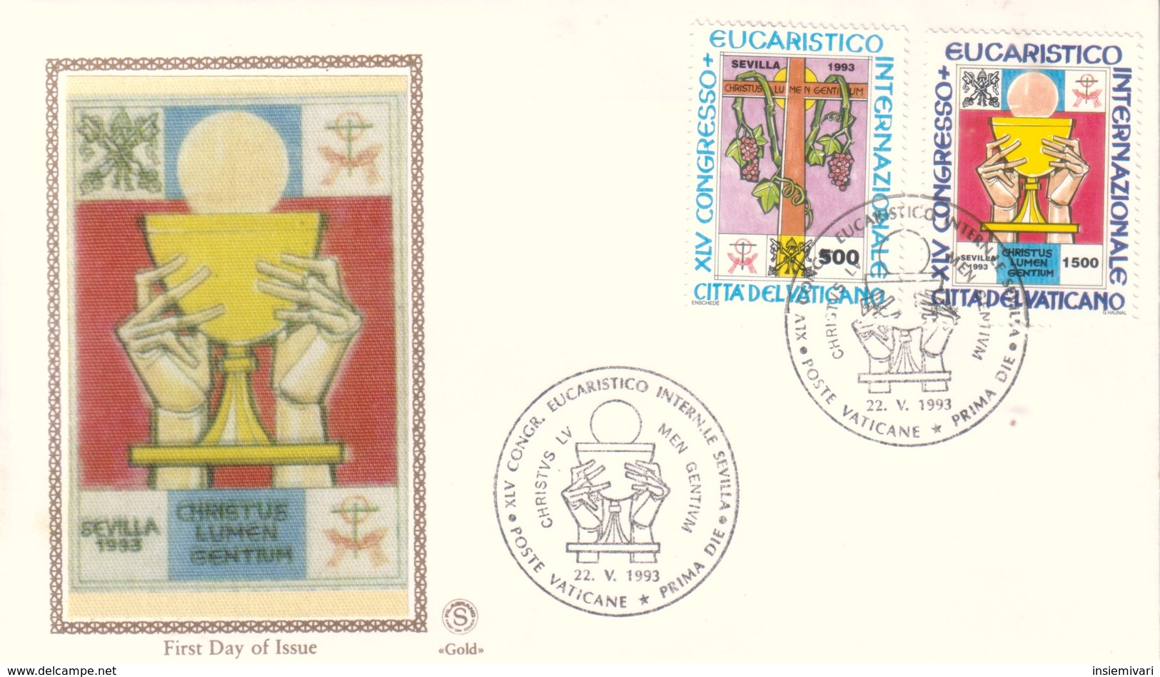 VATICANO - 1993 - 45° Congresso Eucaristico Internazionale. Sevilla Su FDC Filigrano. - FDC