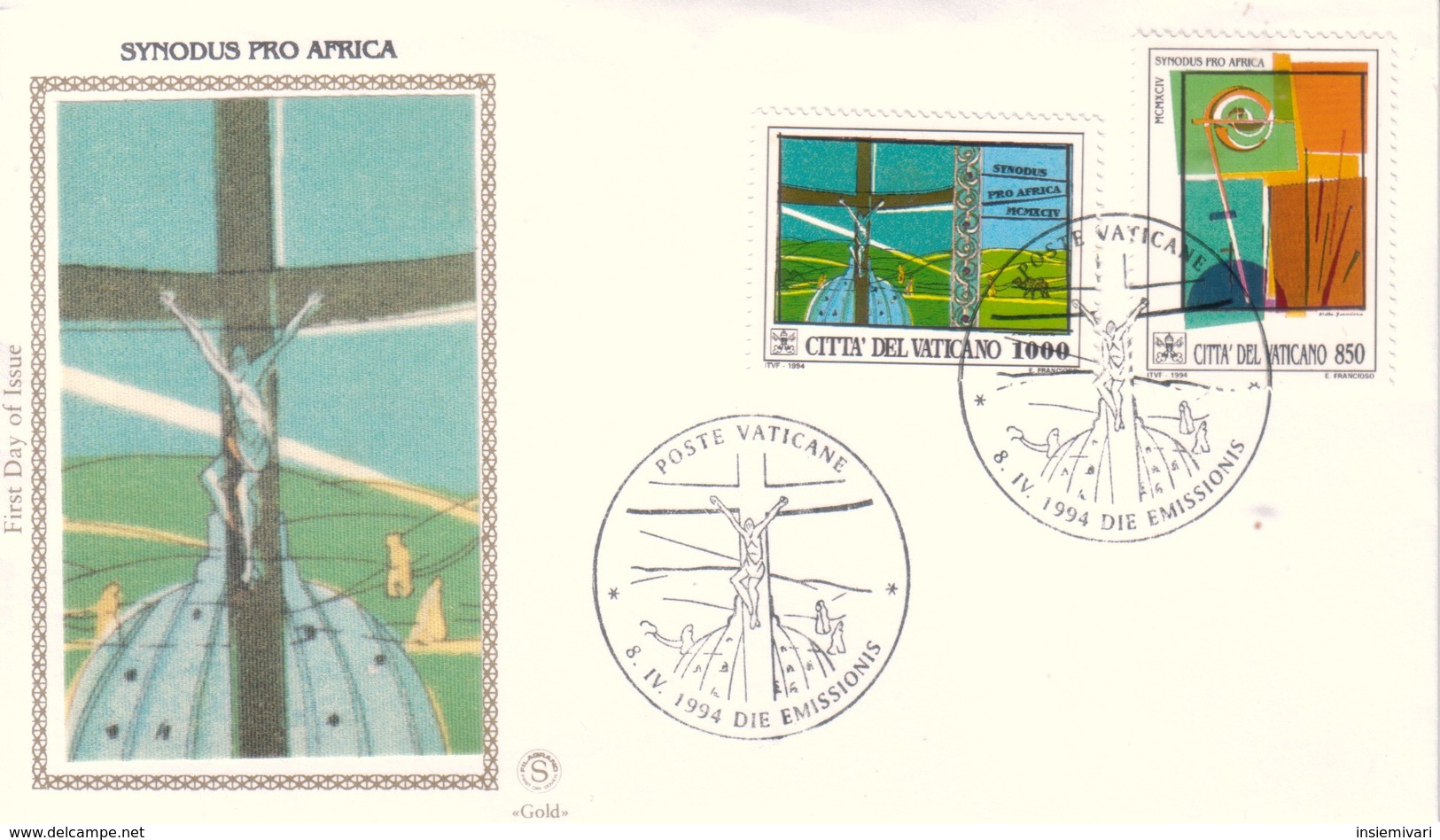 FDC VATICANO 1994 Filagrano Unif. 990/1 Assemblea Per L'Africa Nel Sinodo. - FDC