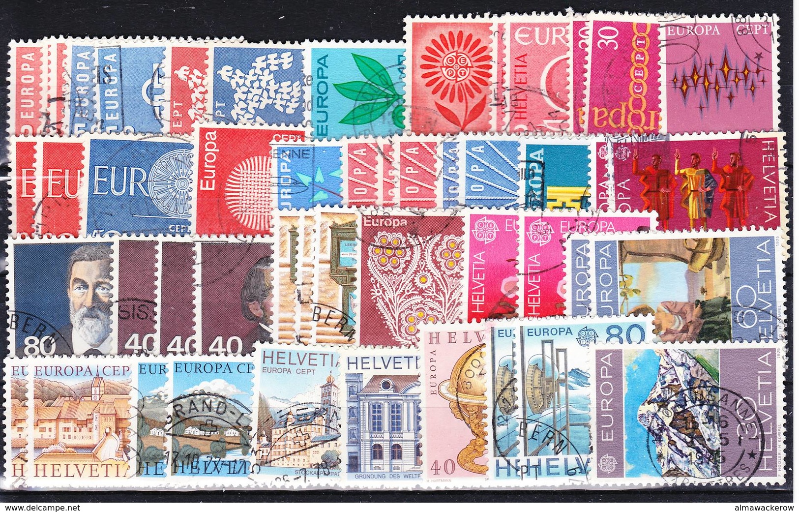 2018-0271 Switzerland big lot of used o stamps, see all detailed scans!