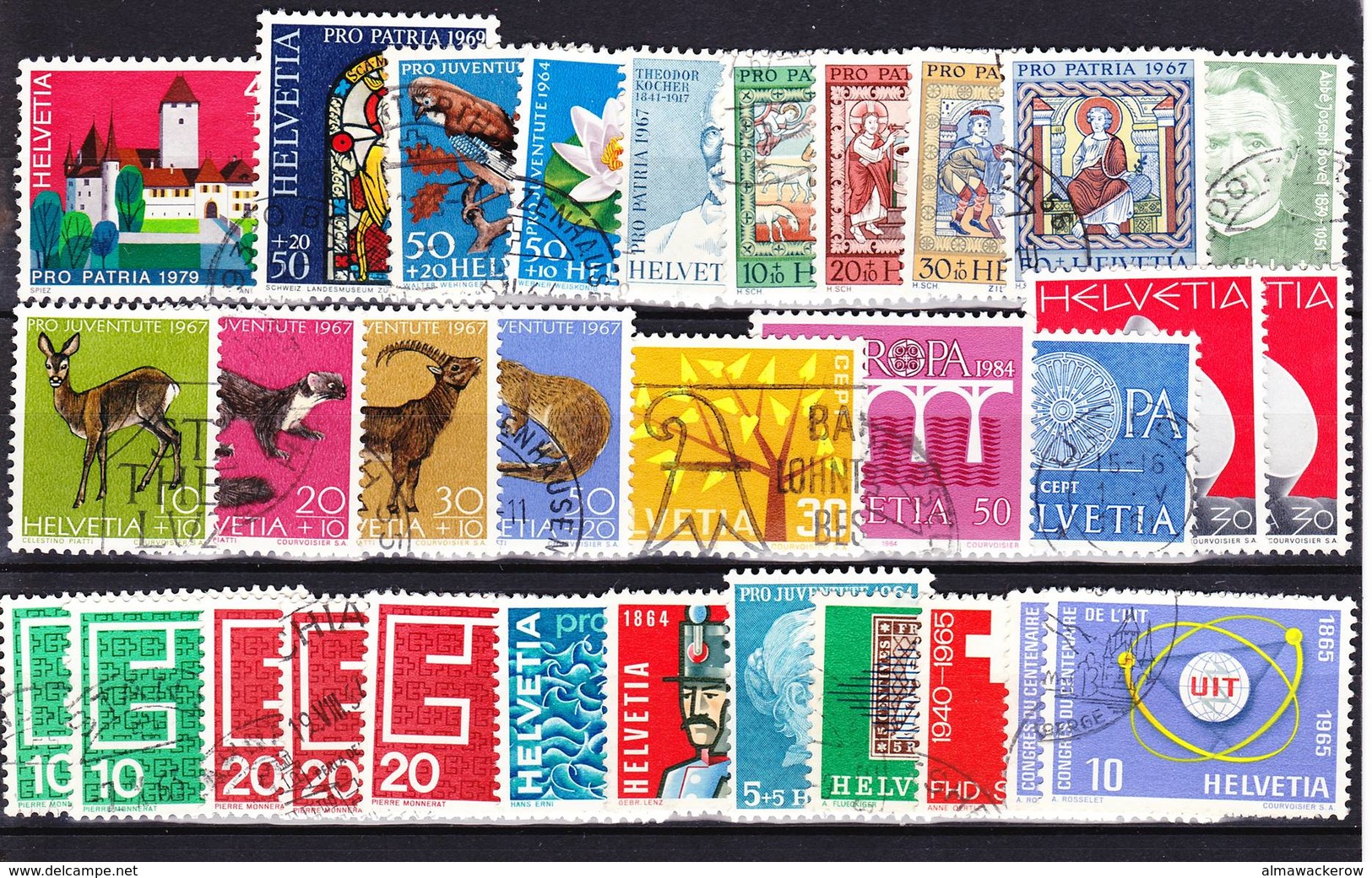 2018-0271 Switzerland big lot of used o stamps, see all detailed scans!