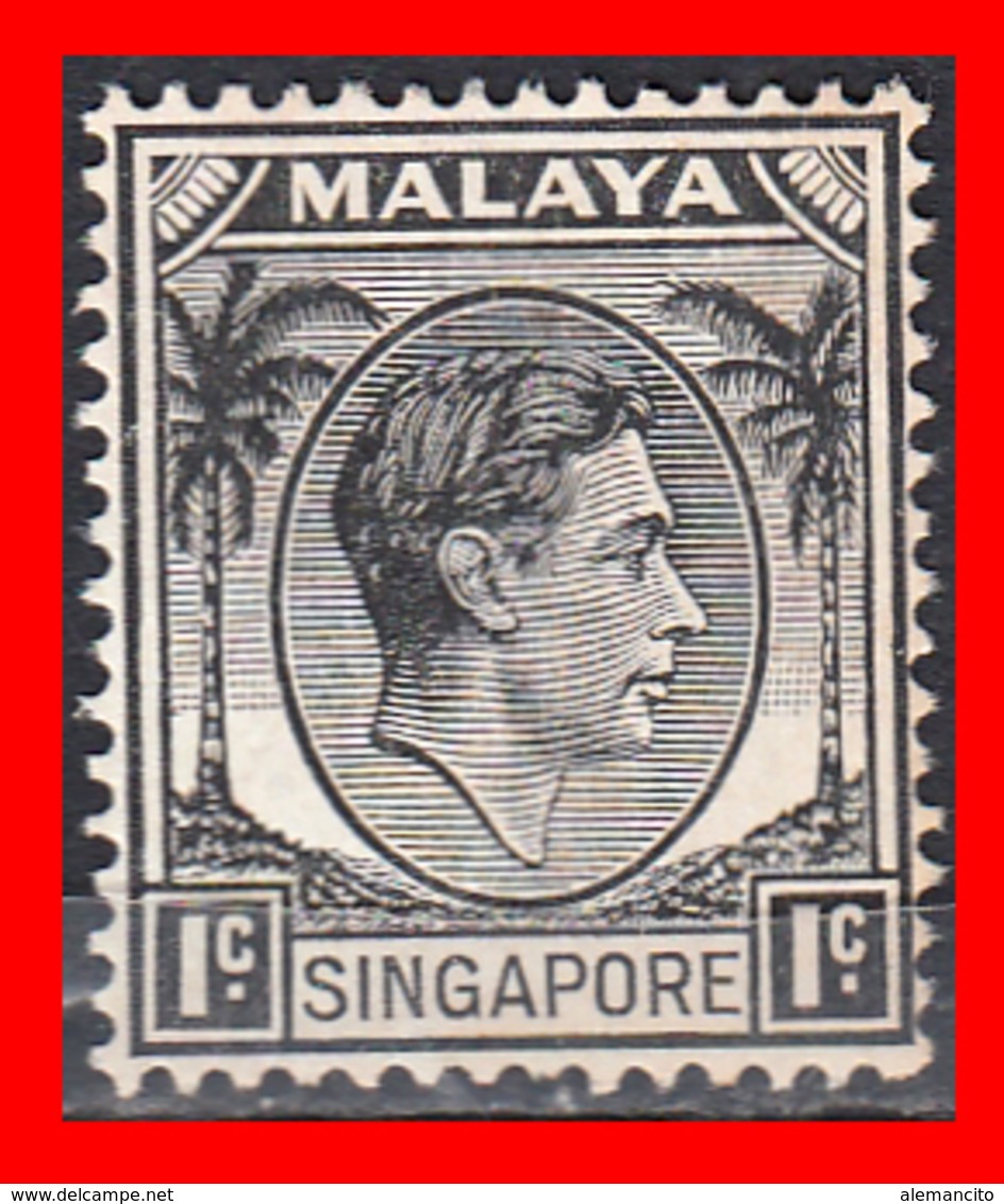 SINGAPUR SELLO AÑO 1948 1C BLACK - KING GEORGE V - Singapore (1959-...)