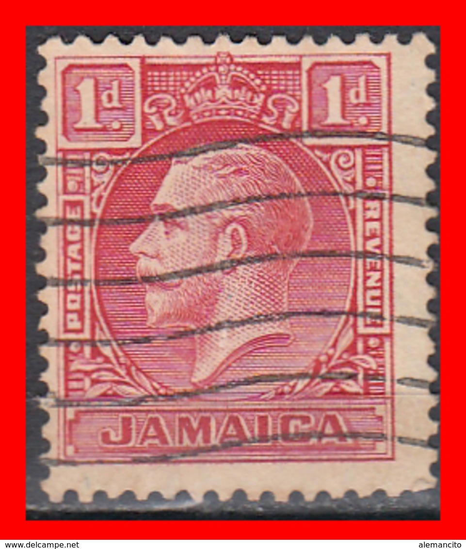 JAMAICA SELLO AÑO 1929.32 1D RED, TYPE II — CROSS SHADING BENEATH JAMAICA - Jamaica (1962-...)