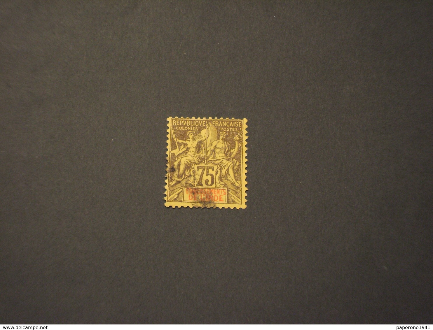 INDIA - 1892 ALLEGORIA  75 C. - TIMBRATO/USED - Used Stamps