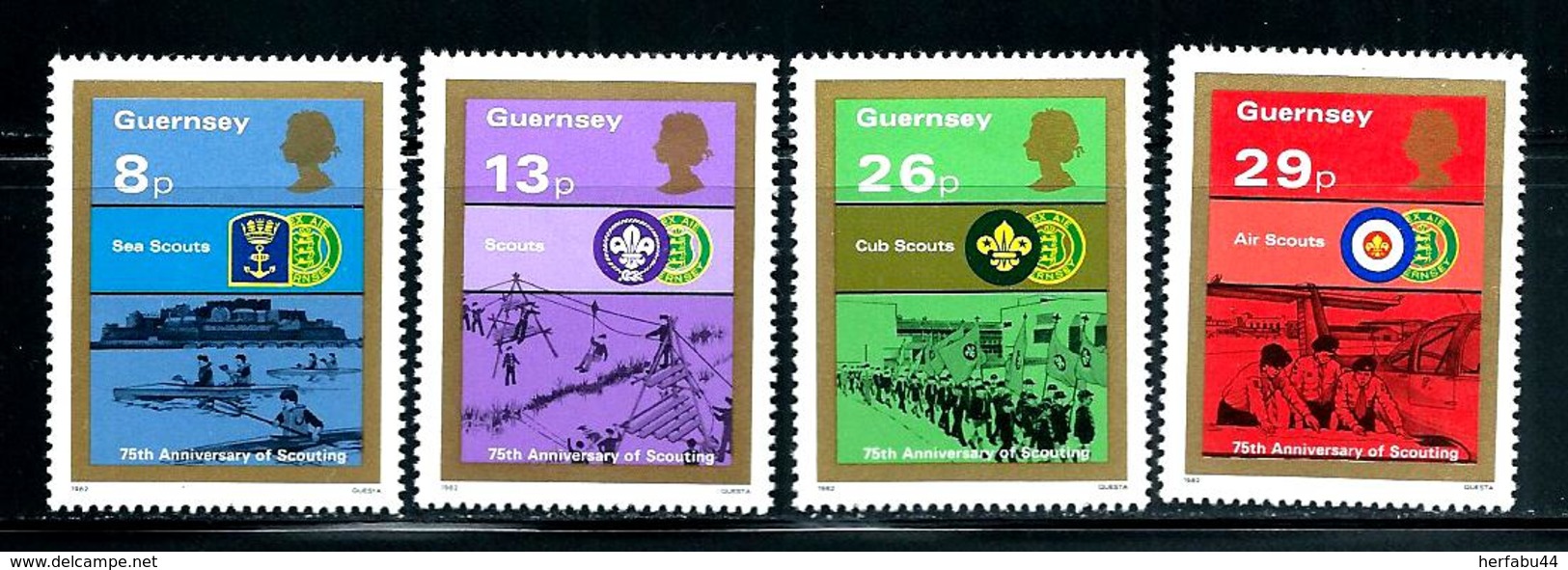 Gurensey    "Scout"     Set    SC# 246-49  MNH - Guernsey