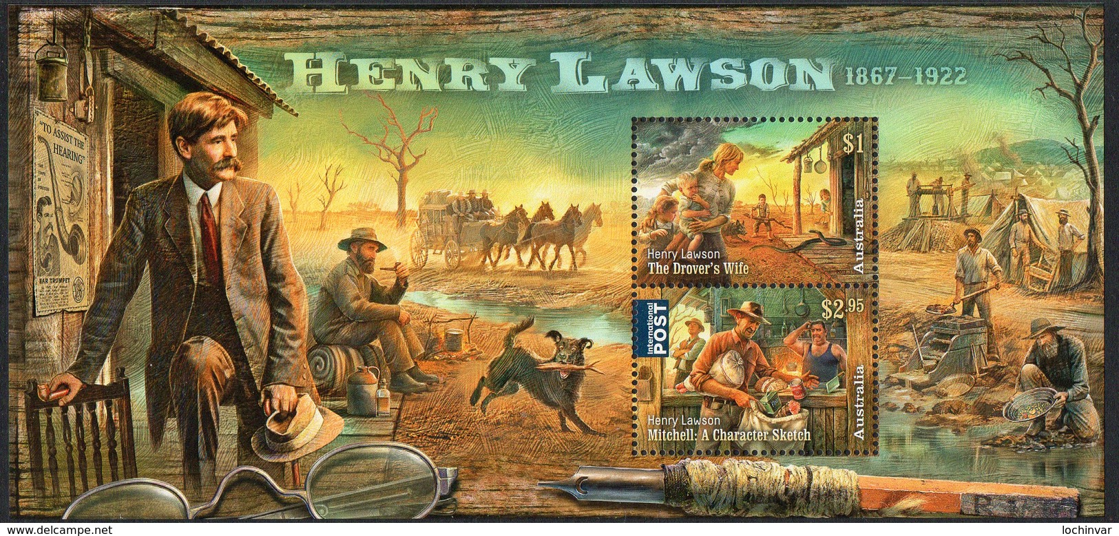 AUSTRALIA, 2017 HENRY LAWSON MINISHEET MNH - Mint Stamps