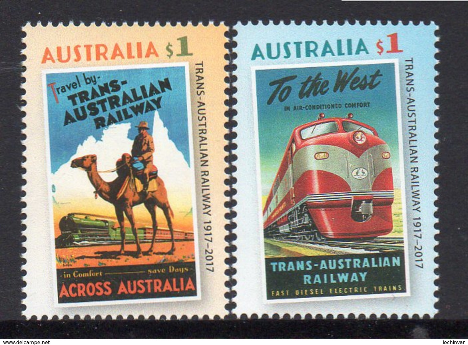 AUSTRALIA, 2017 TRANS AUSTRALIAN RAILWAY 2  MNH - Mint Stamps