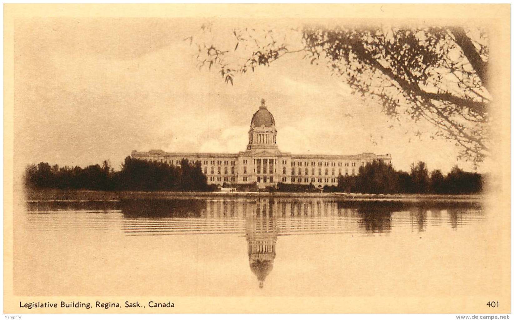 Sepia Illustrated Postcard   Legislative Building, Regina Sask  #401    Unused - 1903-1954 De Koningen