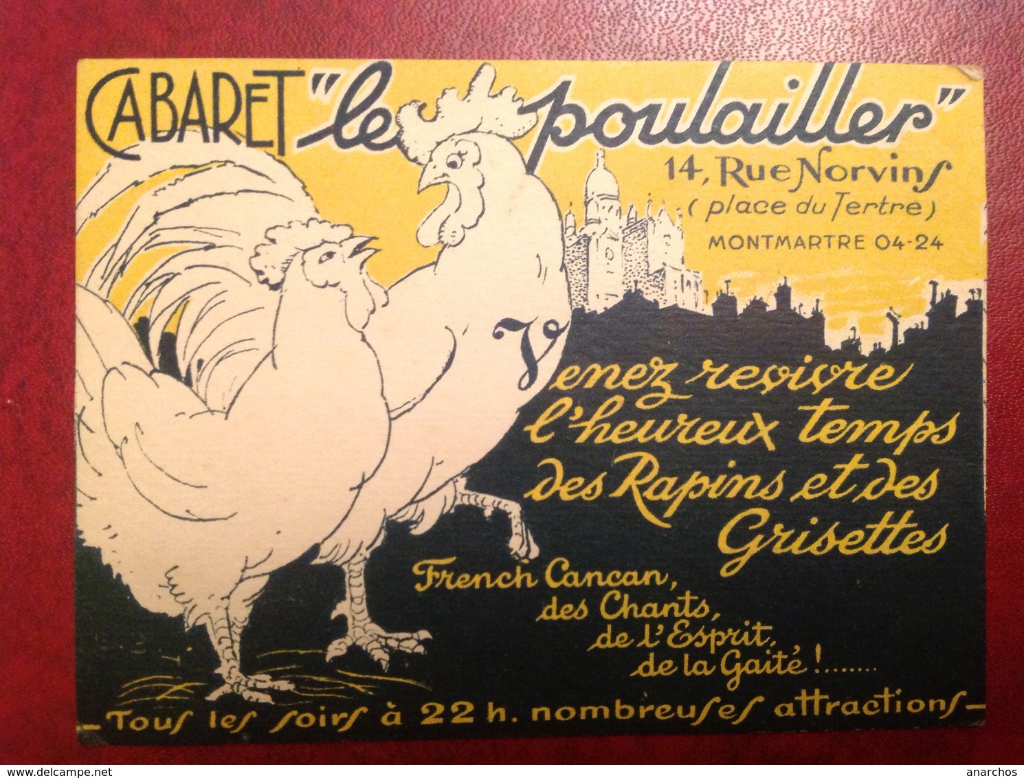 Cabaret Le Poulailler Montmartre French Cancan - Advertising