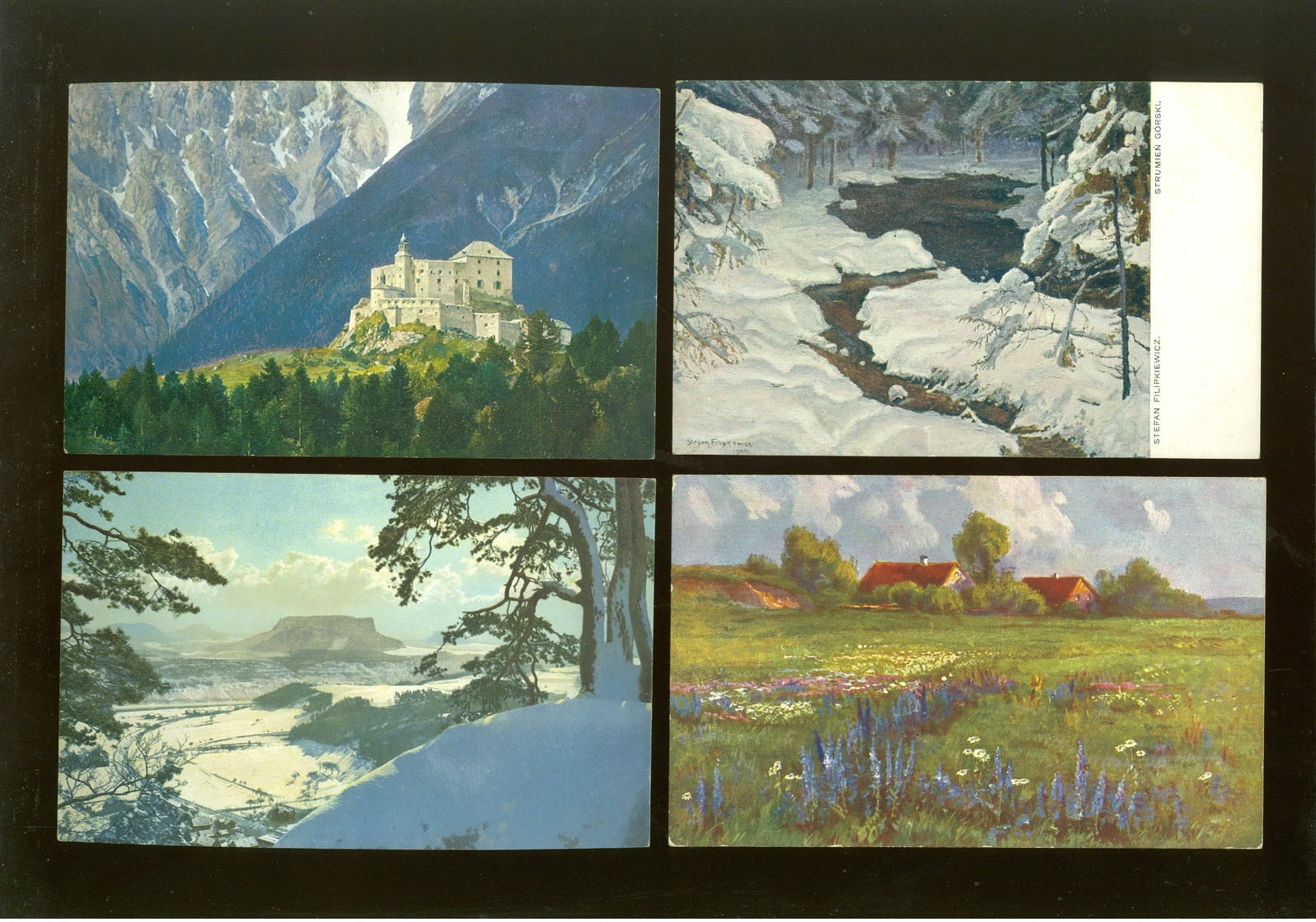 Beau lot de 60 cartes postales de fantaisie paysages paysage Mooi lot van 60 postkaarten fantasie landschappen landschap