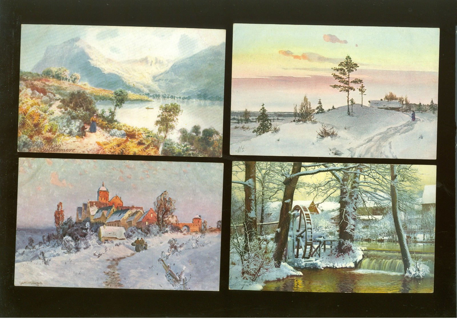 Beau lot de 60 cartes postales de fantaisie paysages paysage Mooi lot van 60 postkaarten fantasie landschappen landschap