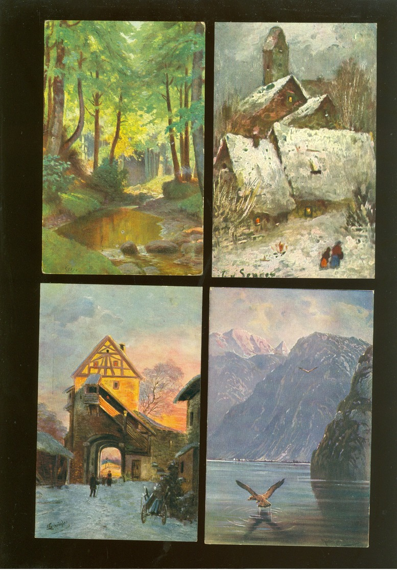 Beau lot de 60 cartes postales de fantaisie paysages paysage Mooi lot van 60 postkaarten fantasie landschappen landschap