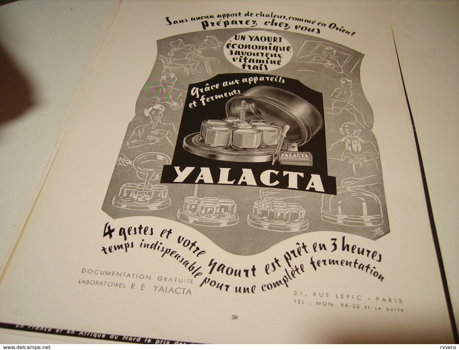 ANCIENNE PUBLICITE PREPÄREZ DES YAOURT AVEC YALACTA 1955 - Affiches