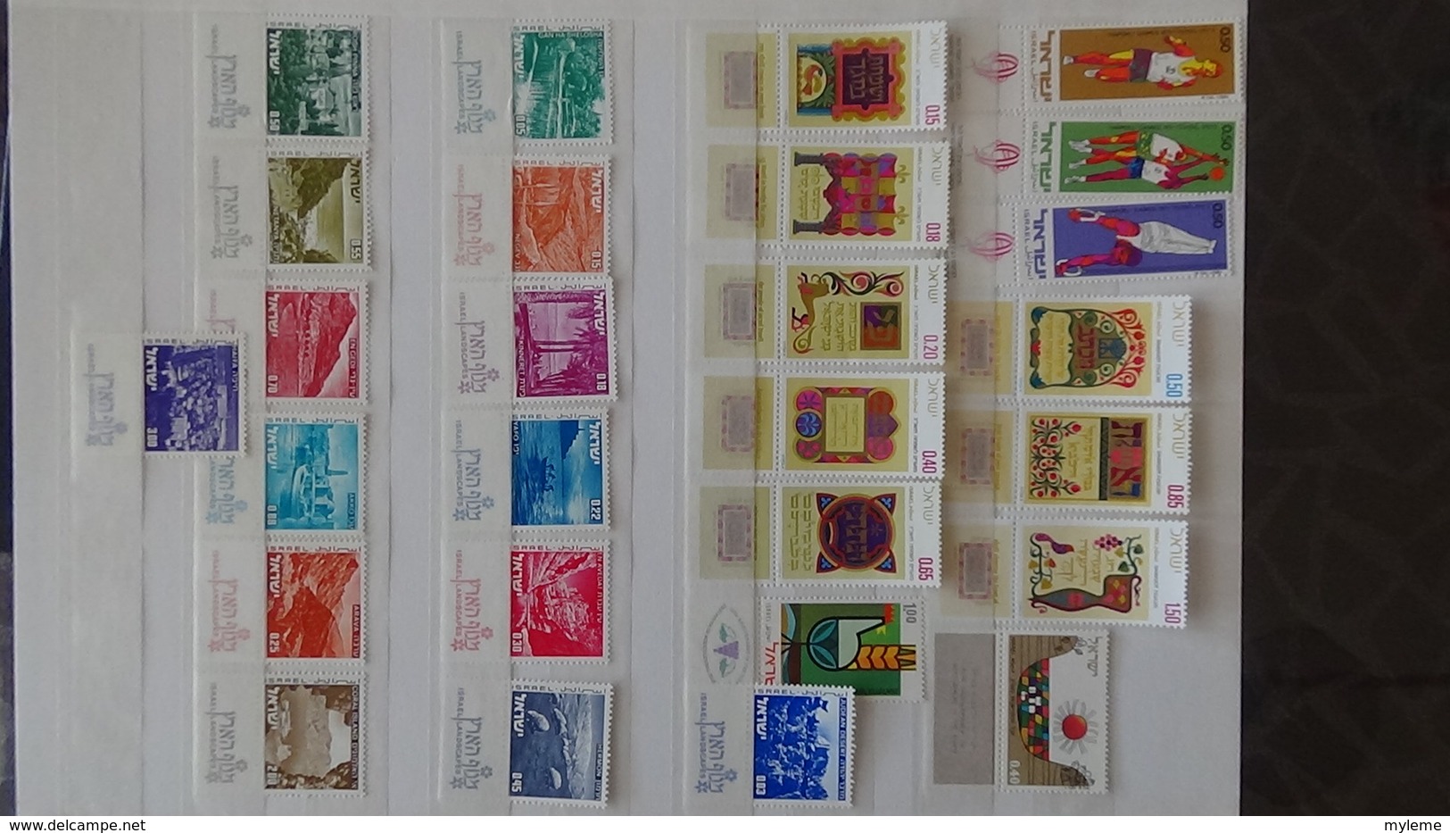 Grosse collection de timbres + blocs + carnets d'Israël tous avec tabs et **. Côte ++ A saisir !!!