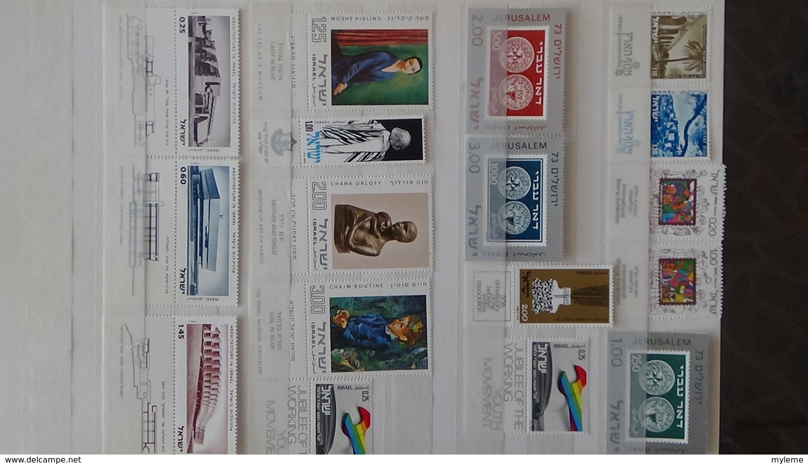 Grosse collection de timbres + blocs + carnets d'Israël tous avec tabs et **. Côte ++ A saisir !!!