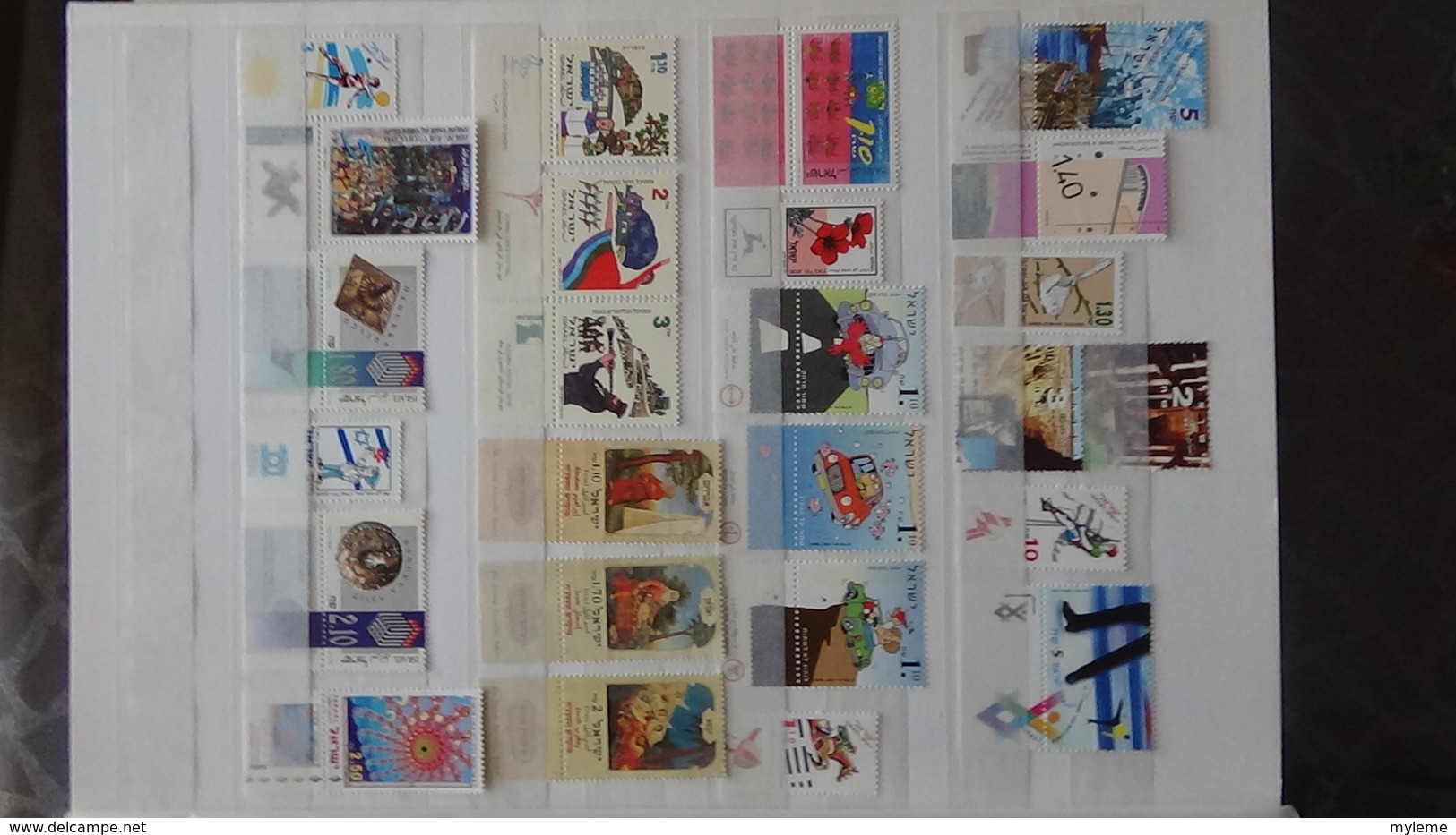 Grosse collection de timbres + blocs + carnets d'Israël tous avec tabs et **. Côte ++ A saisir !!!