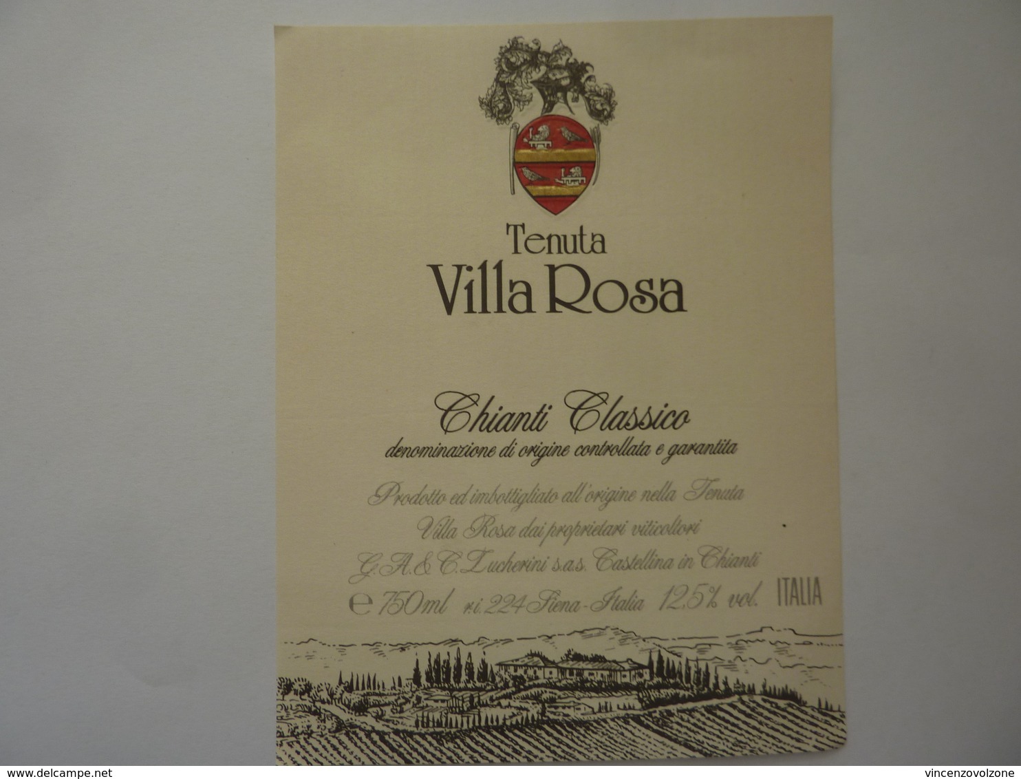 Etichetta "Tenuta VILLA ROSA CHIANTI CLASSICO" - Vino Rosso