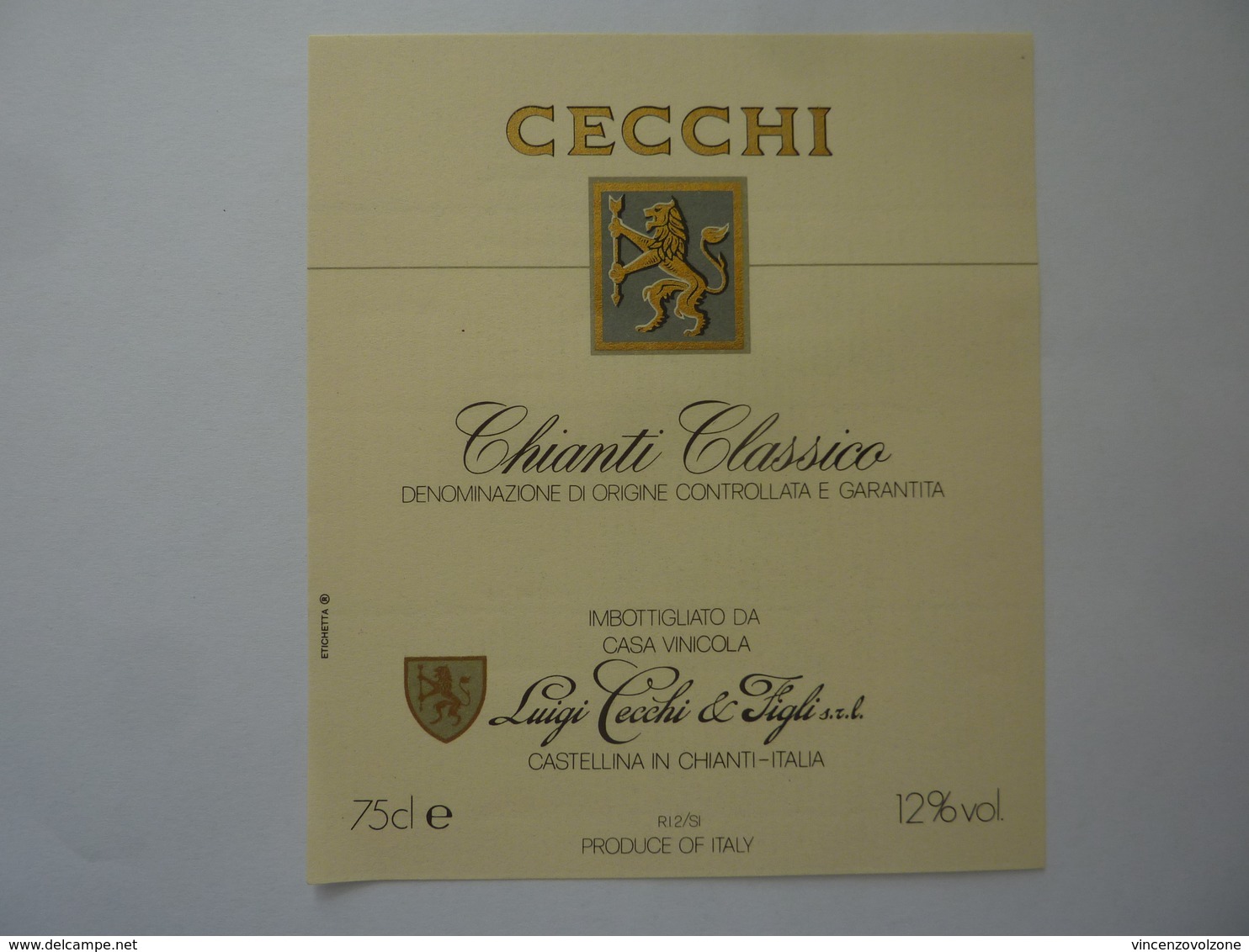 Etichetta "CECCHI Chianti Classico - Casa Vinicola LUIGI CECCHI & FIGLI SRL" - Vino Rosso