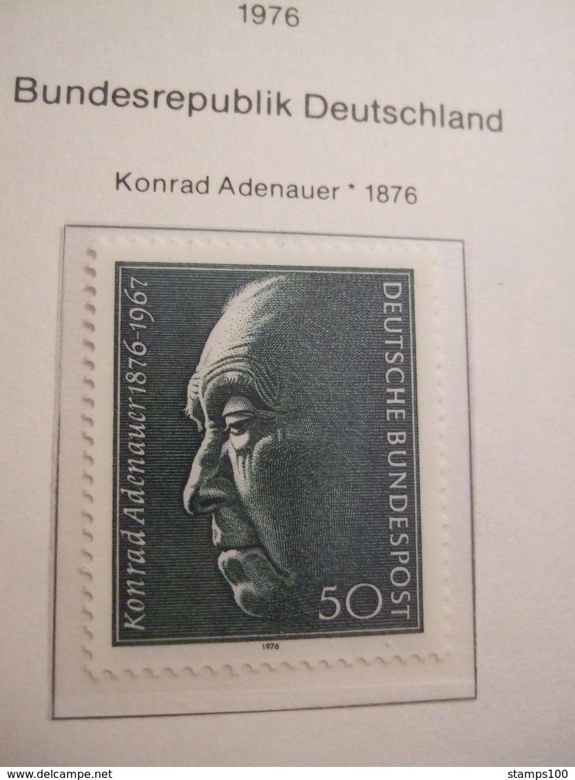 GERMANY      1976.  ADENHAUER     MNH.    IS18-NVT - Ideas Europeas