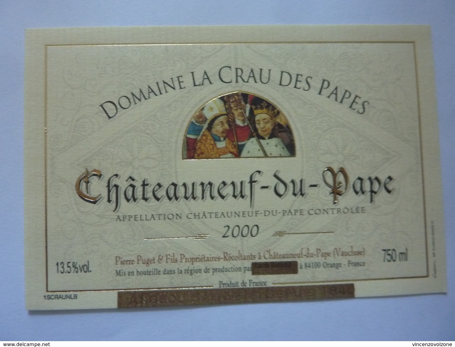 Etichetta "Domaine La Crau Des Papes  CHATEAUNEUF DU PAPE 2000" - Côtes Du Rhône